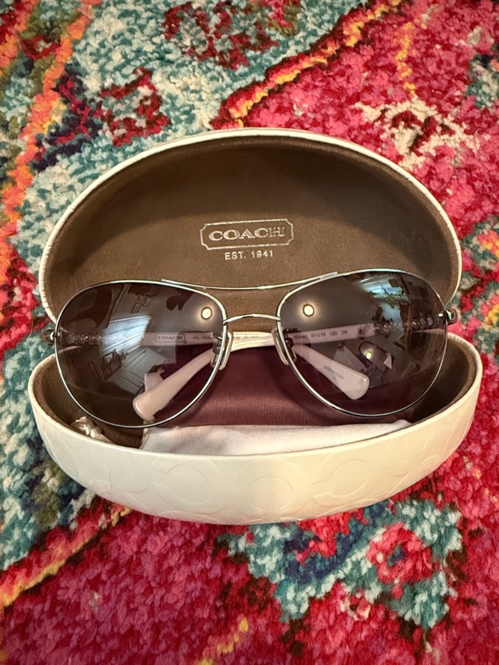 Coach Women's White Allegra Sunglasses, Aviator style- Like NEW! 🕶️